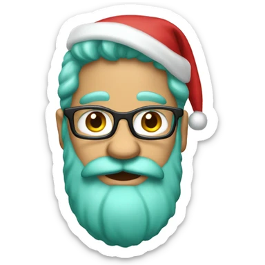 teal haired santa claus sticker