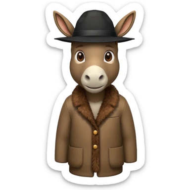 donkey with black hat sticker