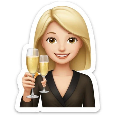 girl with Champagne glass sticker