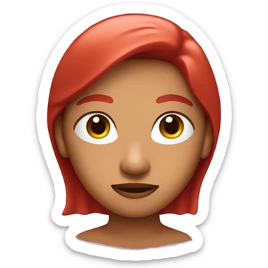 Pelo rojo piel clara y ojos oscuros  sticker