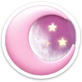 Pink crescent moon with lights  sticker
