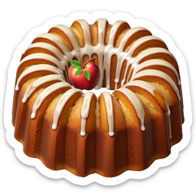 Sliced apple Bundt cake sticker