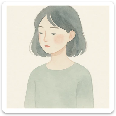 a girl in watercolor art style sticker