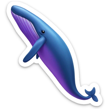 Blue whale purple happy sticker