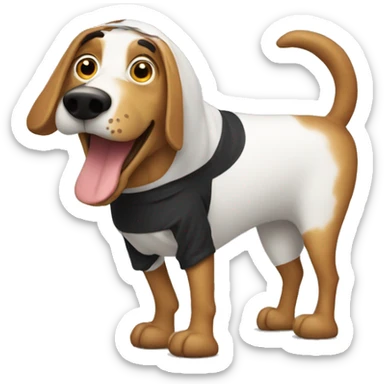 A long dog with a hot hog costume  sticker