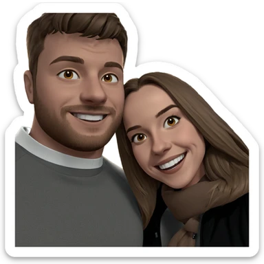 smiling couple outdoors at night sticker