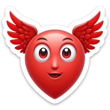 Heart with wings and hearteyes sticker