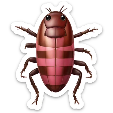 pink checkered cockroach sticker