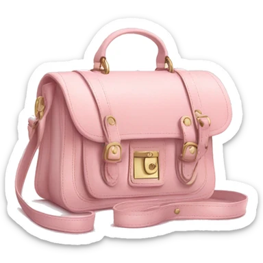 Realistic pastel pink designer satchel purse. sticker