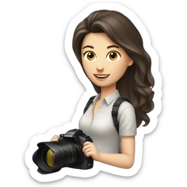 Photographer Caucasian brunette sticker