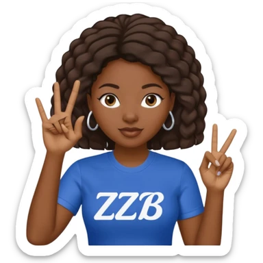 Zeta Phi Beta Sorority black women emoji. Make the logo ZφB sticker
