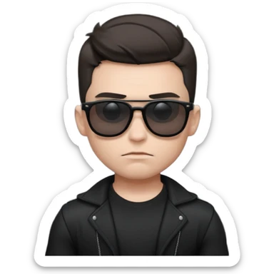 boy strict white musclar with sunglasses black sticker