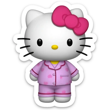Hello Kitty en pyjama sticker