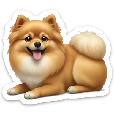 lying down pomeranian-spitz mix  sticker