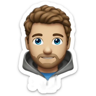 man-with-brown-hair-in-a-hoodie-with-blue-eyes sticker