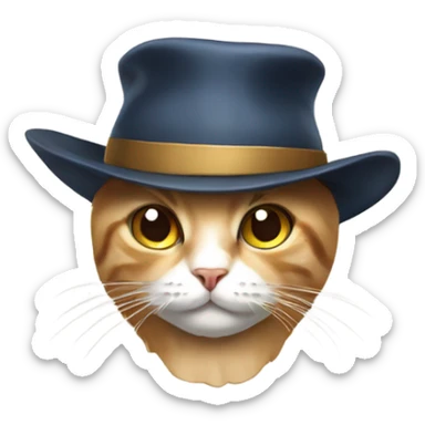Cat with hat on sticker