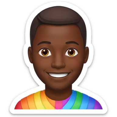   Gay African Man with rainbow skin  sticker