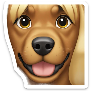 Rottweiler face with blonde hair girl sticker