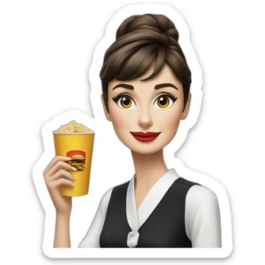 Audrey Hepburn working at McDonald's sticker
