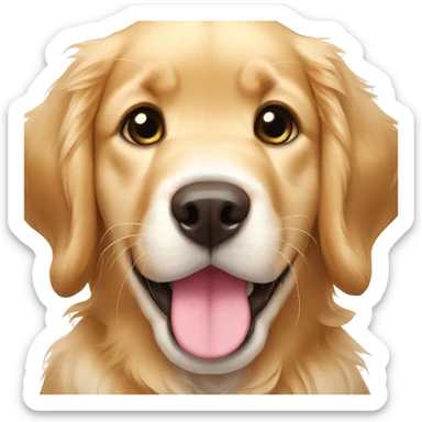 Dog golden retriever puppy with bows sticker