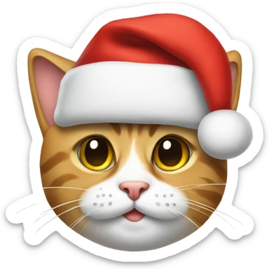  Cat with santahat sticker