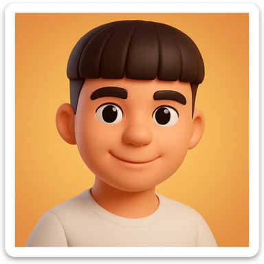 Create a 3D emoji style portrait with smooth shading, vibrant colors, and a friendly expression, resembling Microsoft style 3D fluent emojis. sticker