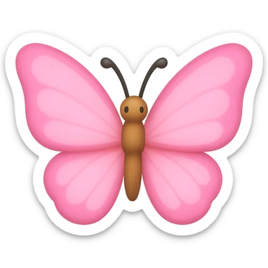 pink butterfly emoji, delicate and cheerful sticker