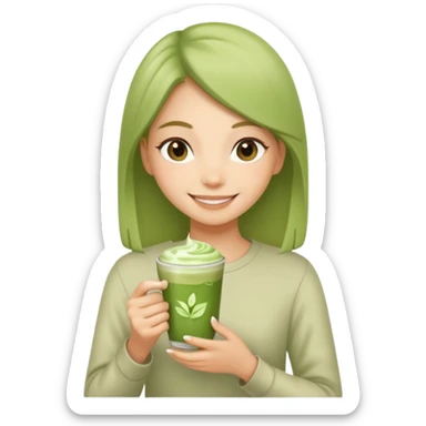 Matcha girl sticker