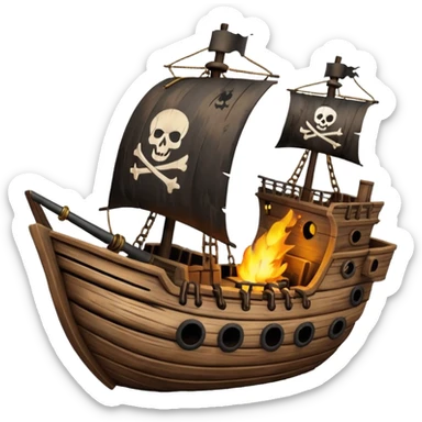 pirate ship bomb sticker