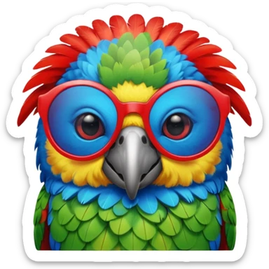 Parrot with shiny sunglasses sticker