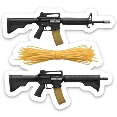 Spaghetti noodle with an AR-15 sticker