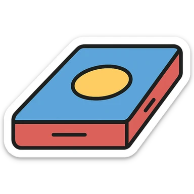 color outline icon of a crash mat in perspective with clean lines sticker
