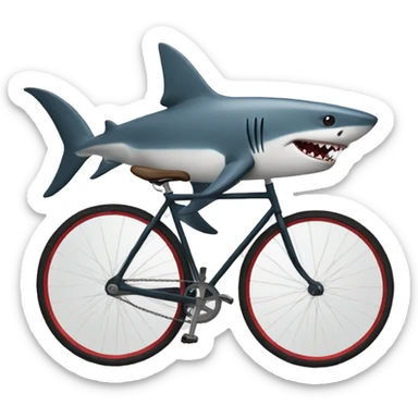 Shark on a cycle sticker