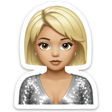 T-Boz from TLC with short blonde hair, silver outfit sticker