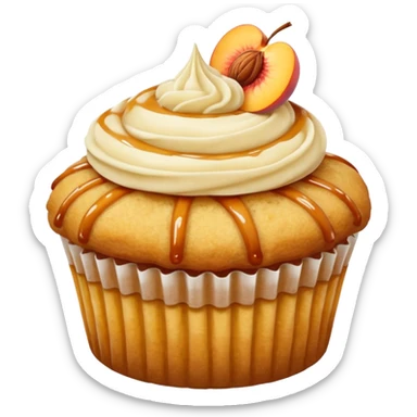 Peach cobbler cinnamon cupcake sticker