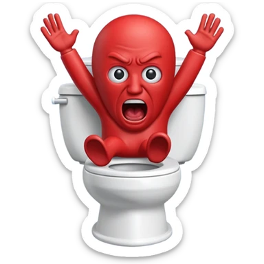 Red man screaming Skibidi Toilet sticker