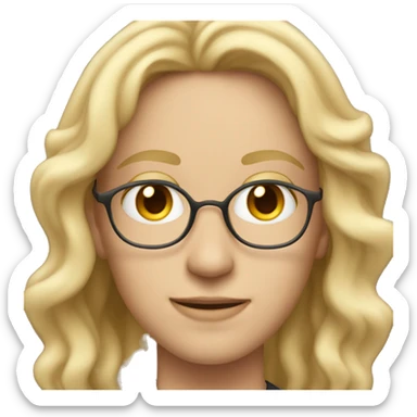 high school music teacher with a middle part and wavy hair blonde hair. sticker