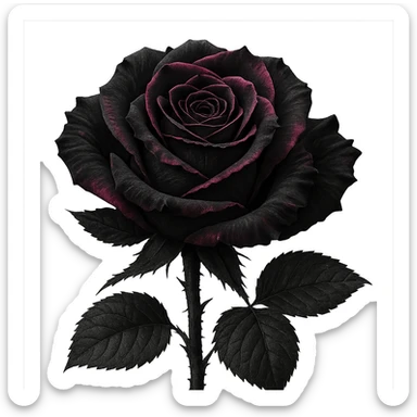a gothic rose with black and pink petals, inspired by BLACKPINK, dramatic and elegant, detailed, high contrast sticker