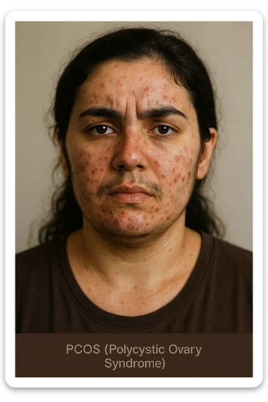 Donna con pcos con eccesso di androgeni sticker