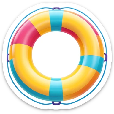 inflatable pool float object icon, colorful swimming ring, glossy plastic texture, summer vibe, 3D cartoon, mobile game icon style, centered, clean background, no text, no watermark
 sticker