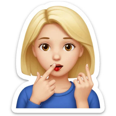 bite your finger girl sticker