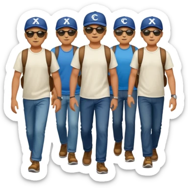 Çapraz alana giden adamlar sticker