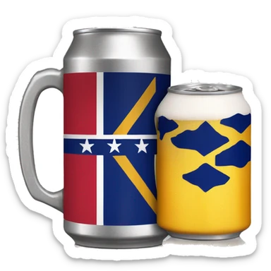 Missouri flag and beer can sticker