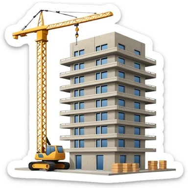 immeuble en construction sticker