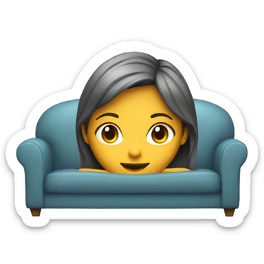 A girl on a sofa sticker