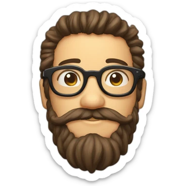 Gordo de rulos y barba candado con lentes sticker