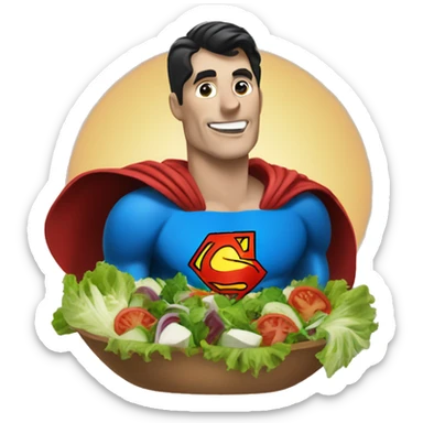 superman with a salad sticker