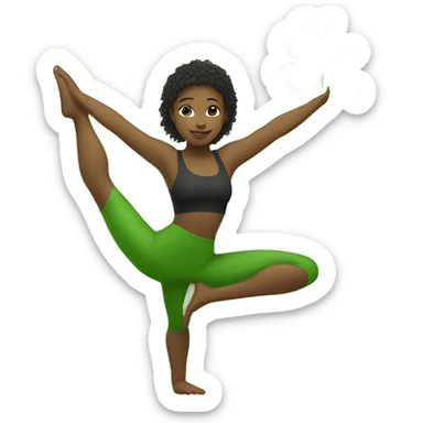 Lucky Shamrock doing yoga sticker