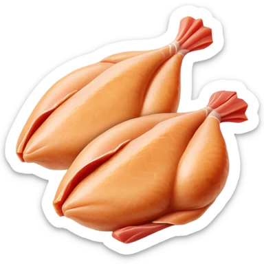 two raw chicken fillet sticker