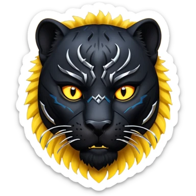 Black panther aggressive just the face and the necklace sticker